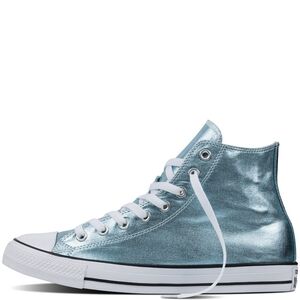 Converse Metallic Light Blue High-Top Sneaker - Women